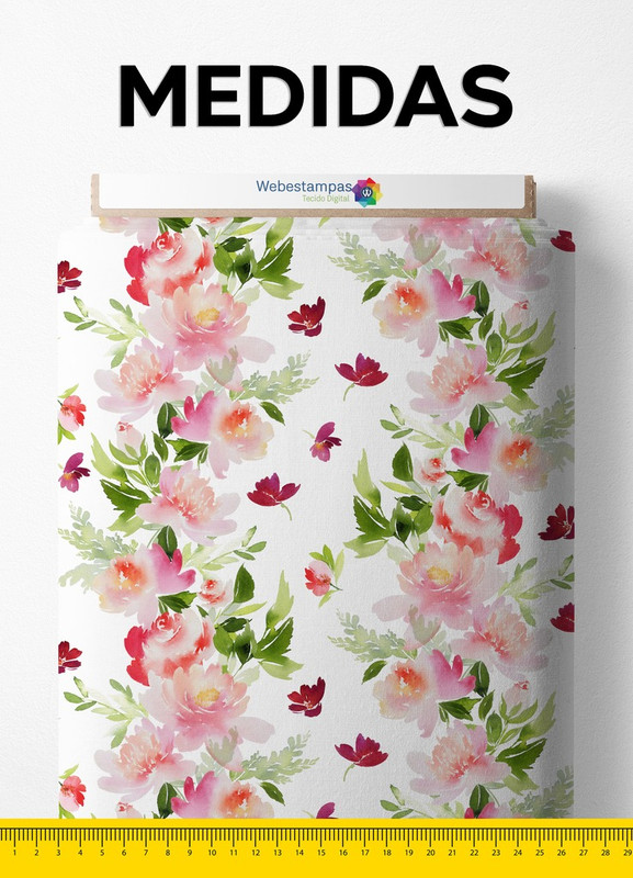 Tecido Tricoline Estampa Digital Floral 25 com 1,50m de Largura