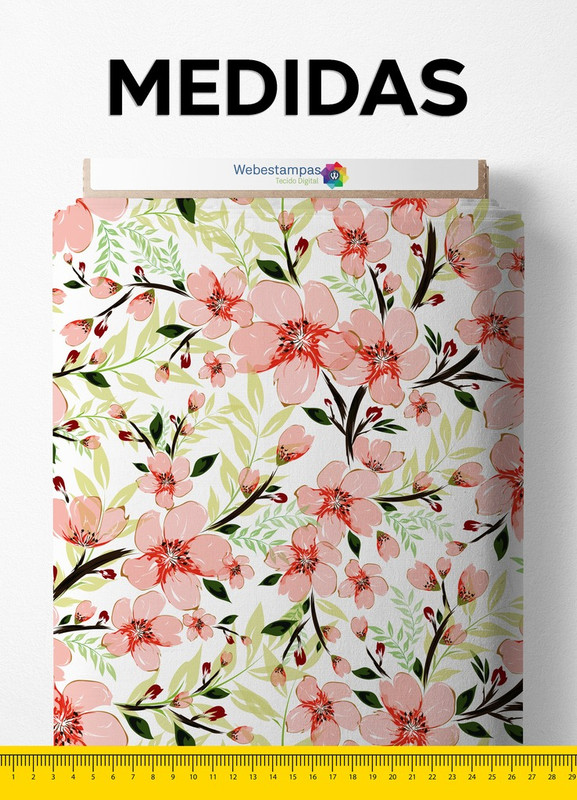 Tecido Tricoline Estampa Digital Floral 31 com 1,50m de Largura