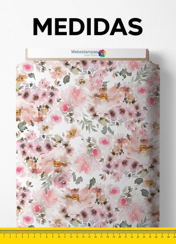 Tecido Tricoline Estampa Digital Floral 39 com 1,50m de Largura