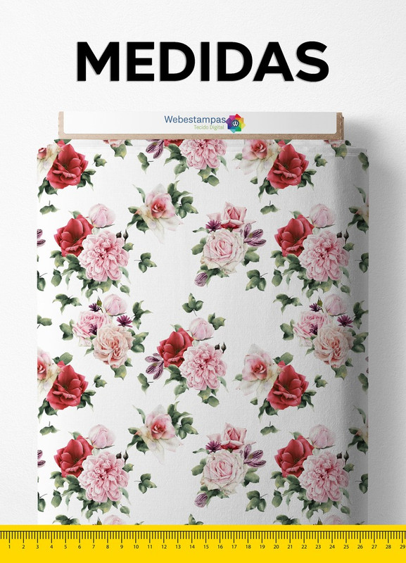 Tecido Tricoline Estampa Digital Floral 59 com 1,50m de Largura