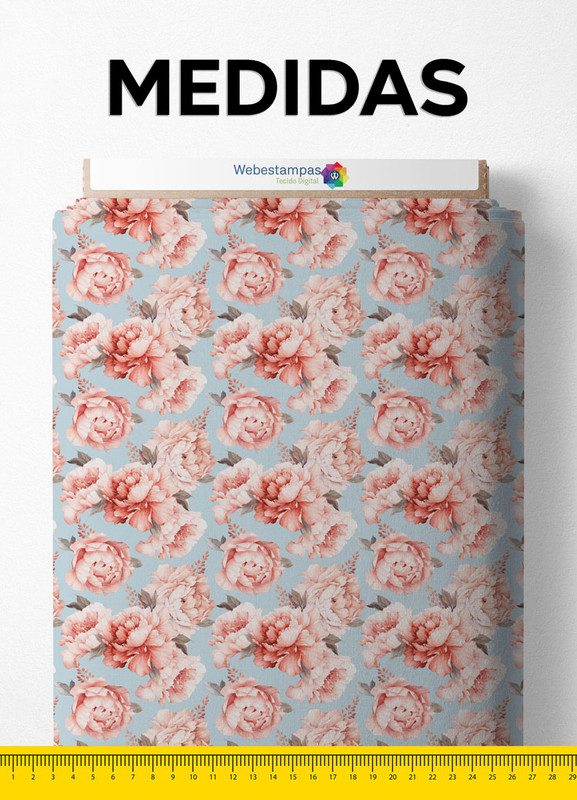 Tecido Tricoline Estampa Digital Floral 126 com 1,50m de Largura