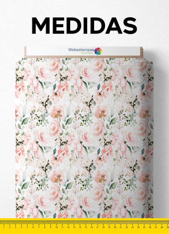 Tecido Tricoline Estampa Digital Floral 180 com 1,50m de Largura