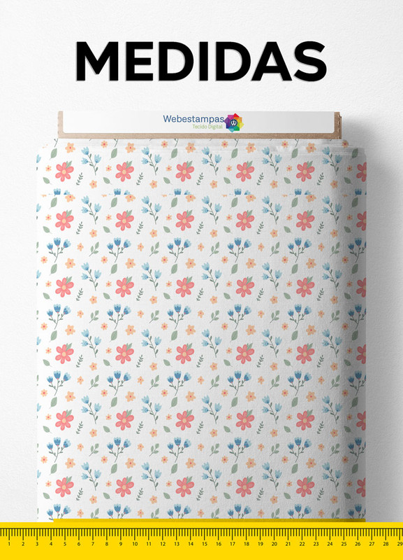 Tecido Tricoline Estampa Digital Floral 216 com 1,50m de Largura