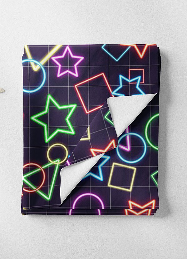 Tecido Oxford Estampa Digital Estrelas e Formas Neon 1,55m de Largura