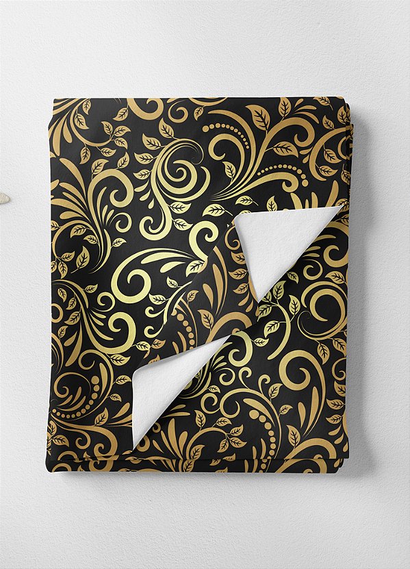 Tecido Oxford Estampa Digital Arabesco Dourado Degradê 1,55m de Largura