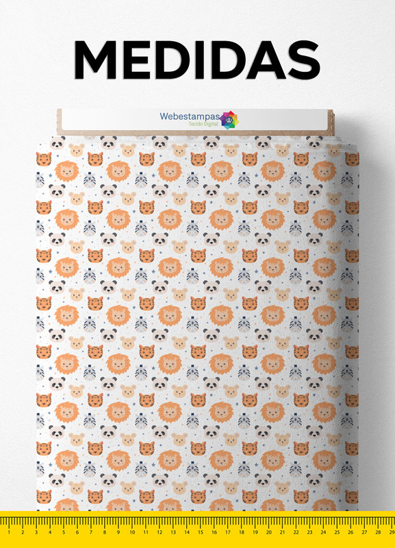 Tecido Micropercal Estampa Digital Cute Animals 1,55m de Largura