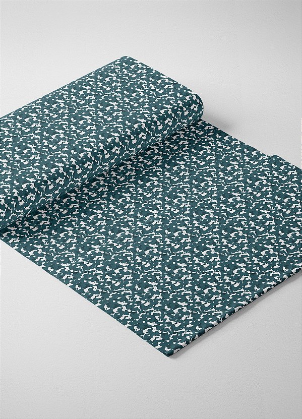Tecido Micropercal Estampa Digital Camuflagem Pequena Verde Musgo 1,55m de Largura