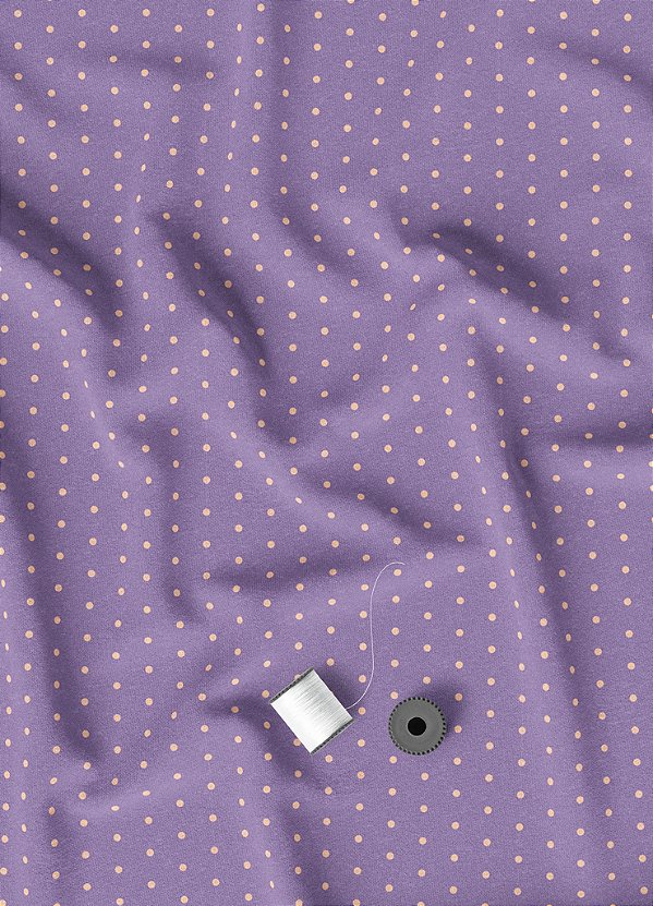 Tecido Micropercal Estampa Digital Poa Mini Rosa Fundo Lilas 1,55m de Largura