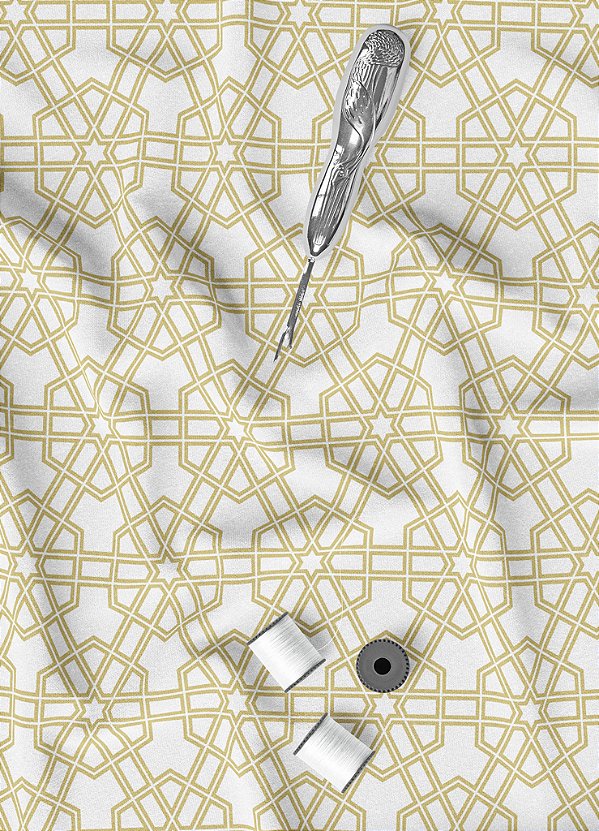 Tecido Micropercal Estampa Digital Arabesco Estrela 1,55m de Largura