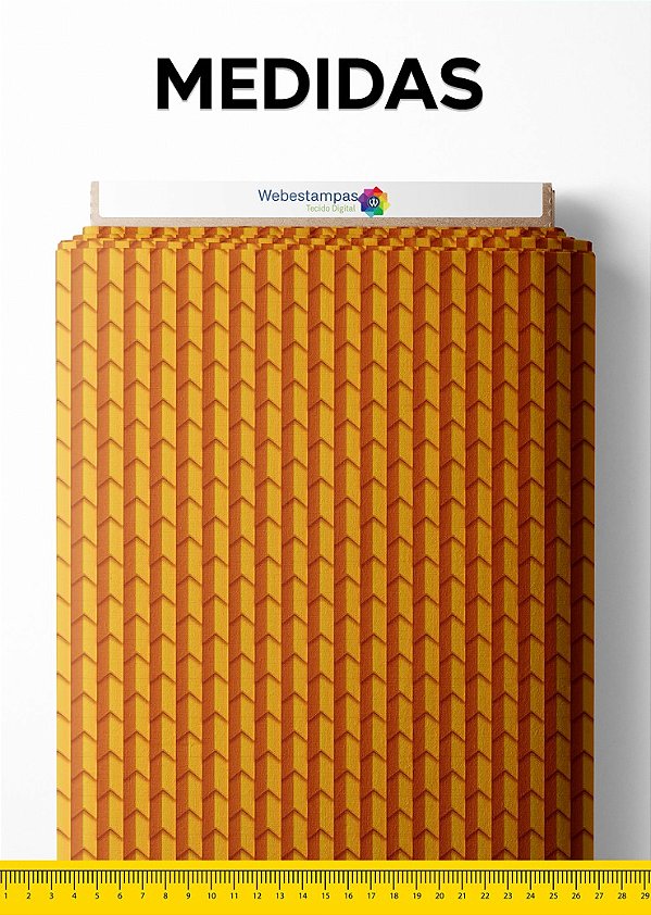 Tecido Micropercal Estampa Digital 3D Laranja 1,55m de Largura