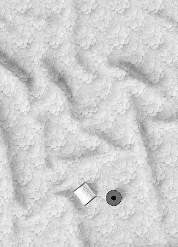 Tecido Micropercal Estampa Digital Flor 3D 1,55m de Largura