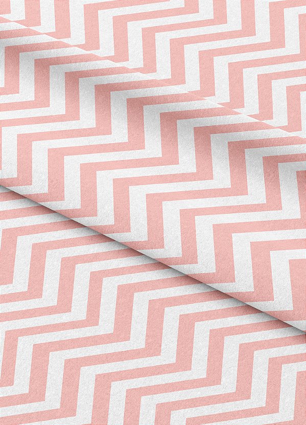 Tecido Micropercal Estampa Digital Chevron Rose 1,55m de Largura