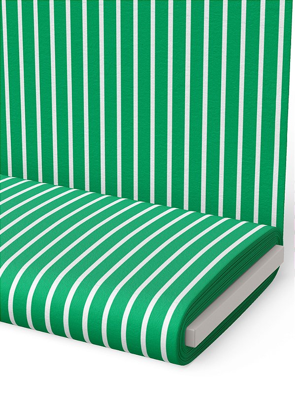 Tecido Micropercal Estampa Digital Linha Branco e Verde 1,55m de Largura