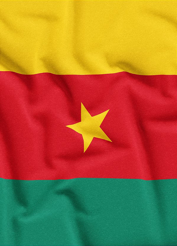 Tecido Micropercal Estampa Digital Bandeira de Camarões 1,55m de Largura