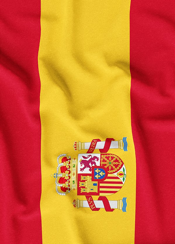 Tecido Micropercal Estampa Digital Bandeira da Espanha 1,55m de Largura