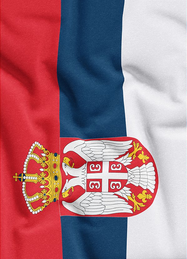 Tecido Micropercal Estampa Digital Bandeira da Sérvia 1,55m de Largura