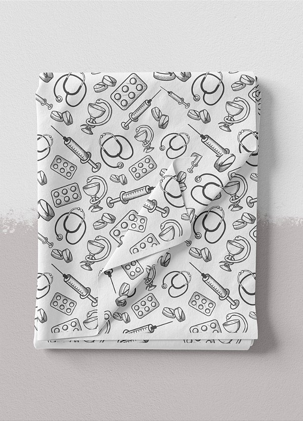 Tecido Veludo Suede Estampa Digital Saúde 4 1,40m de Largura