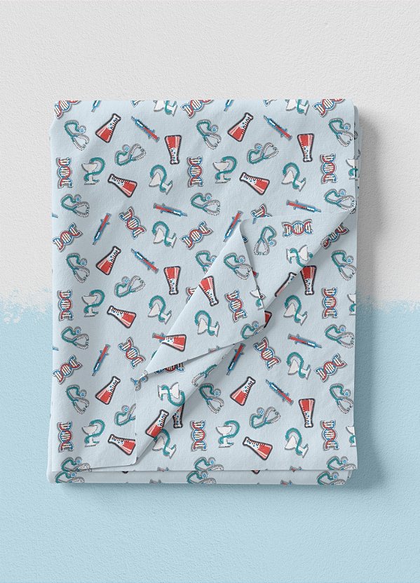 Tecido Oxford Estampa Digital Saúde 6 com 1,55m de Largura