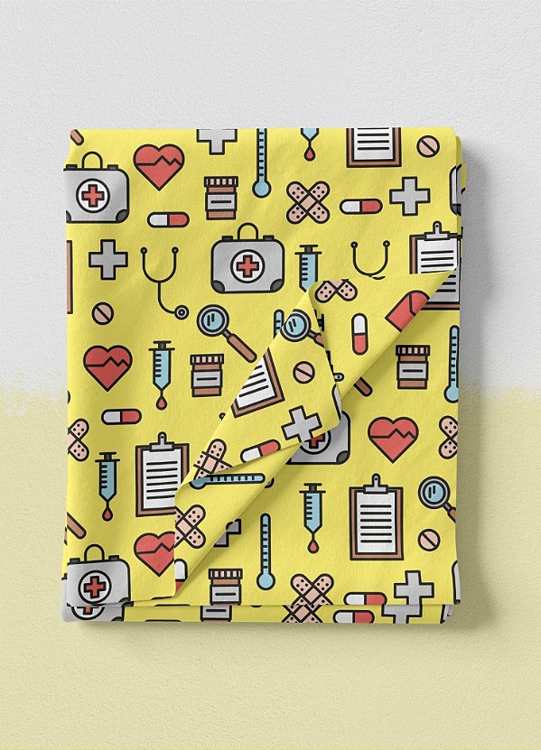 Tecido Oxford Estampa Digital Saúde 8 com 1,55m de Largura