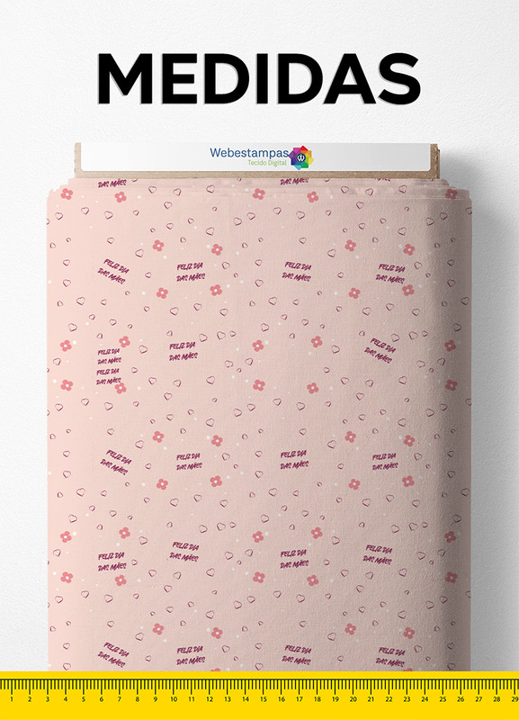 Tecido Microfibra Estampa Digital Dia das Mães 8 com 1,55m de Largura