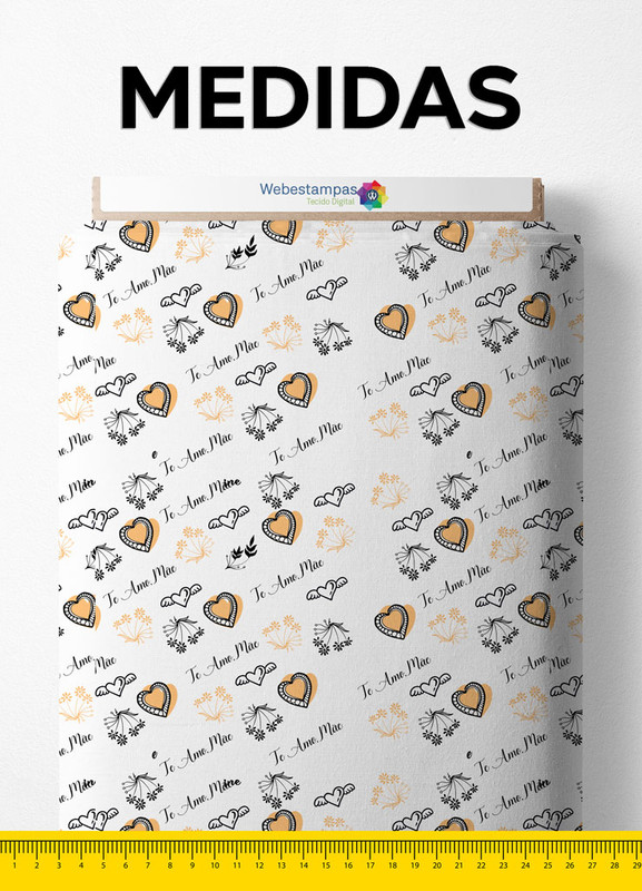 Tecido Microfibra Estampa Digital Dia das Mães 9 com 1,55m de Largura