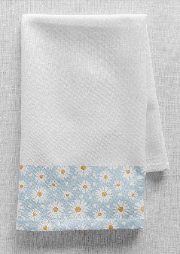 Tecido Tricoline Estampa Digital Margarida 1,55m de Largura