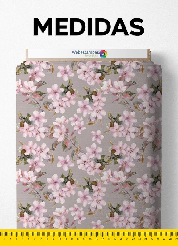 Tecido Tricoline Estampa Digital Floral 4 com 1,55m de Largura