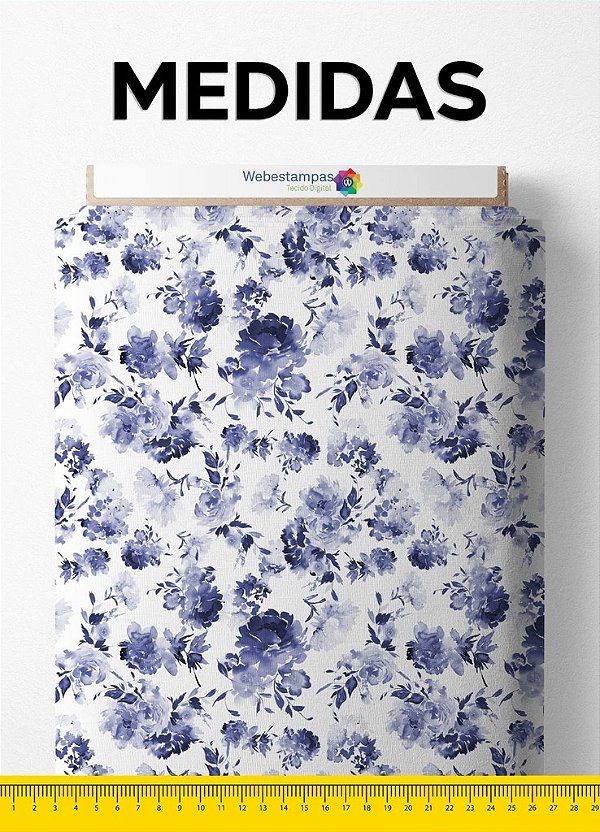 Tecido Tricoline Estampa Digital Floral 100 com 1,55m de Largura