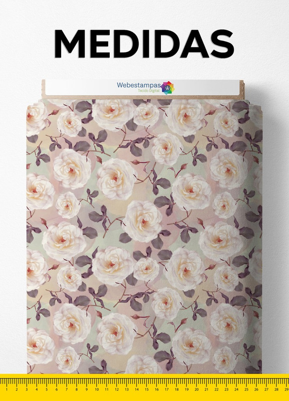 Tecido Tricoline Estampa Digital Floral 15 com 1,55m de Largura