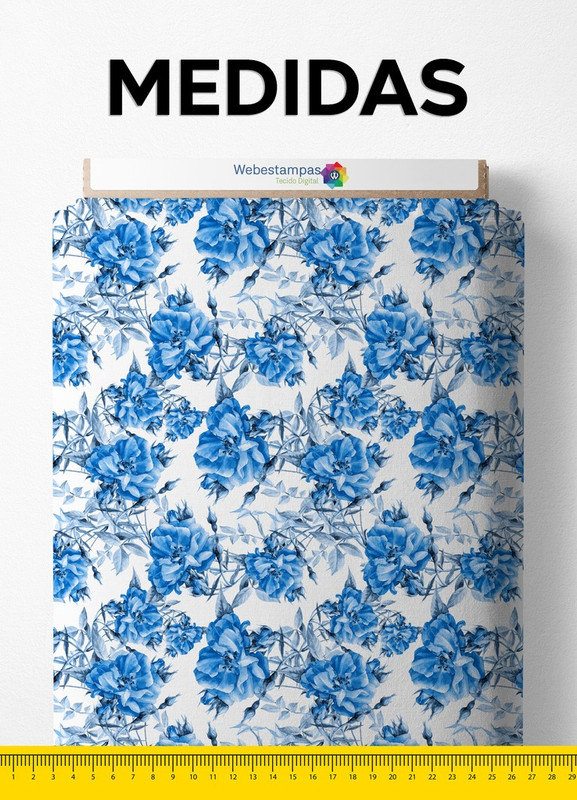 Tecido Tricoline Estampa Digital Floral 24 com 1,55m de Largura