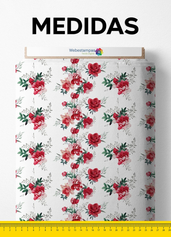 Tecido Tricoline Estampa Digital Floral 82 com 1,55m de Largura