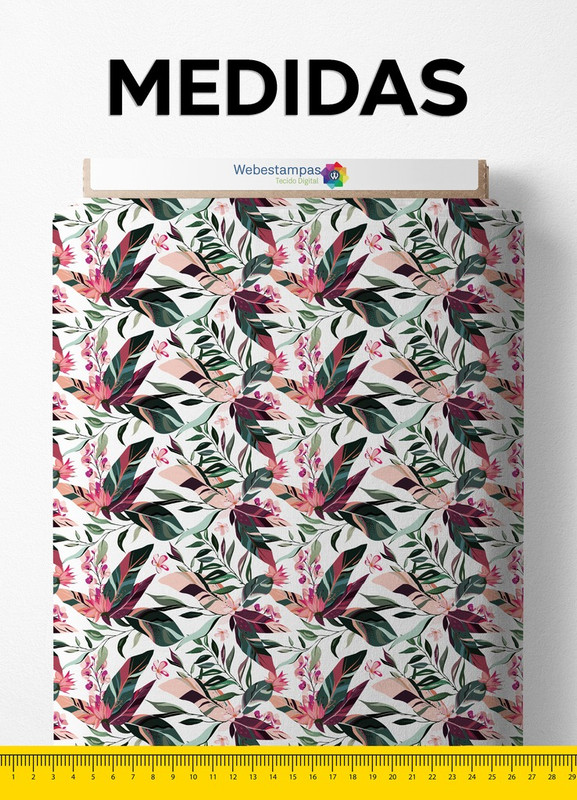 Tecido Tricoline Estampa Digital Floral 89 com 1,55m de Largura