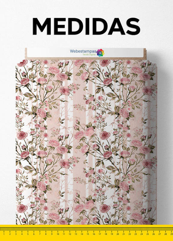 Tecido Tricoline Estampa Digital Floral 130 com 1,55m de Largura