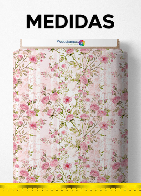 Tecido Tricoline Estampa Digital Floral 131 com 1,55m de Largura