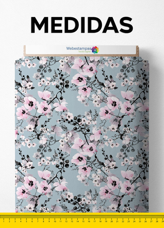 Tecido Tricoline Estampa Digital Floral 138 com 1,55m de Largura