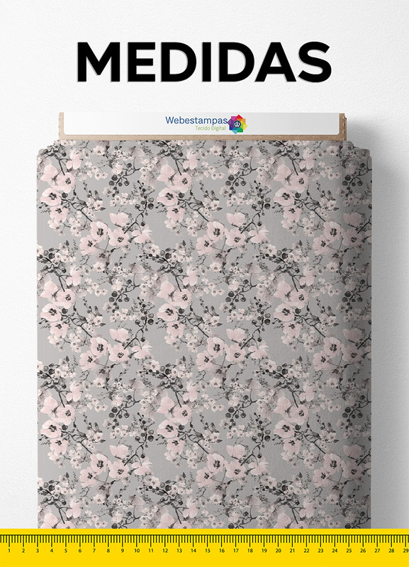 Tecido Tricoline Estampa Digital Floral 139 com 1,55m de Largura