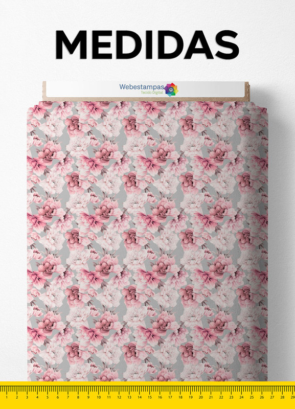 Tecido Tricoline Estampa Digital Floral 146 com 1,55m de Largura