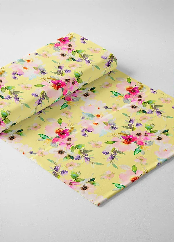 Tecido Tricoline Estampa Digital Floral 225 com 1,55m de Largura