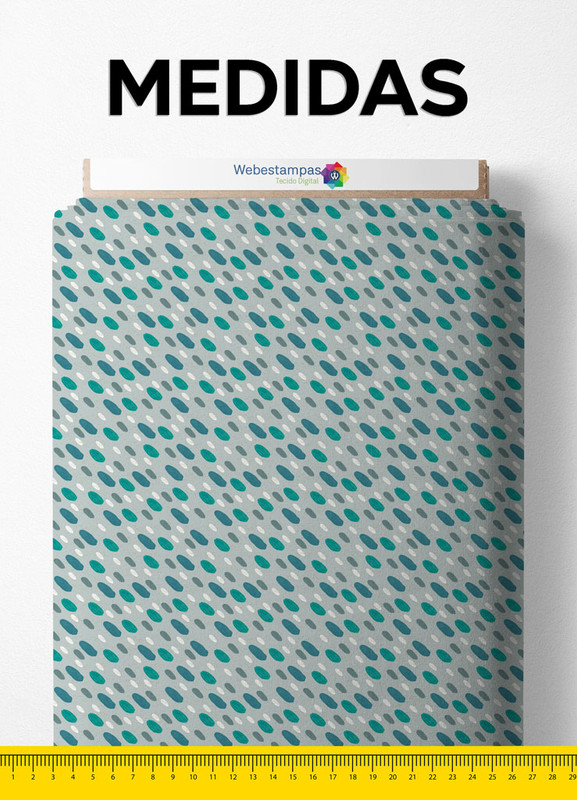 Tecido Tricoline Estampa Digital Círculos Pintura Fundo Cinza 1,55m de Largura