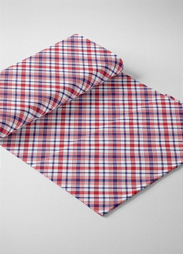 Tecido Malha 100% Algodão Fio 30 Estampa Digital Xadrez Vermelho Com Roxo 1,50m de Largura