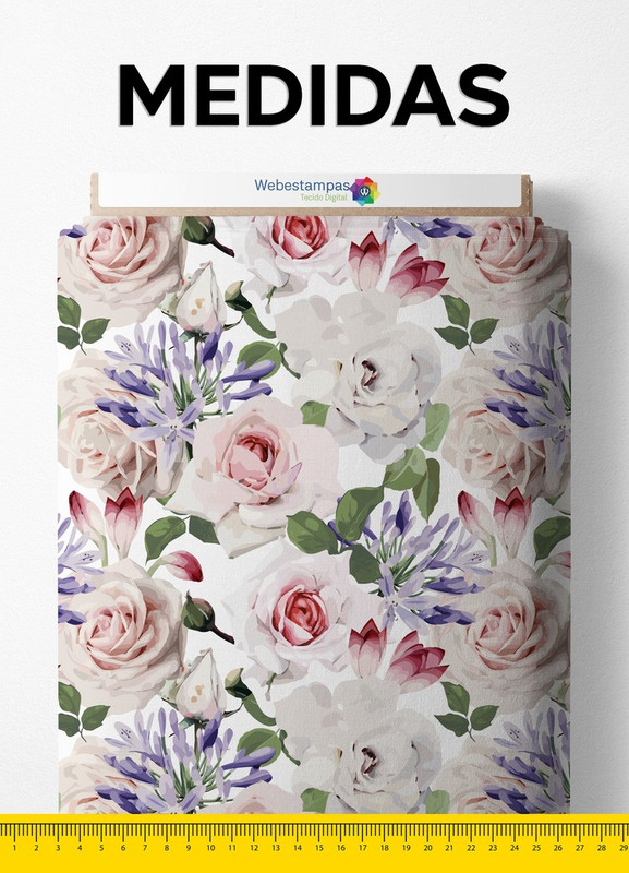 Tecido Malha 100% Algodão Fio 24 Estampa Digital Floral 67 com 1,50m de Largura