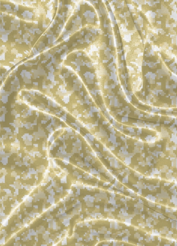 Tecido Cetim Estampa Digital Camuflado Pixel Amarelo 1,40m de Largura