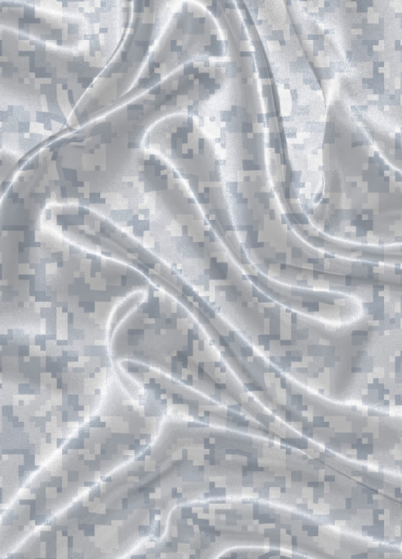 Tecido Cetim Estampa Digital Camuflado Pixel Branco 1,40m de Largura