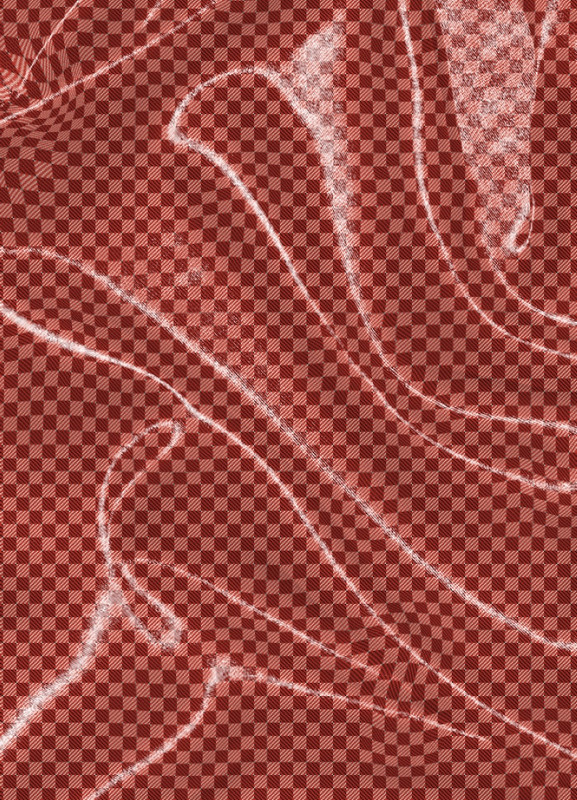 Tecido Cetim Estampa Digital  Quadros Pontilhados Preto e Vermelho 1,40m de Largura