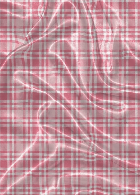 Tecido Cetim Estampa Digital  Xadrez Mini Rosa e Branco 1,40m de Largura