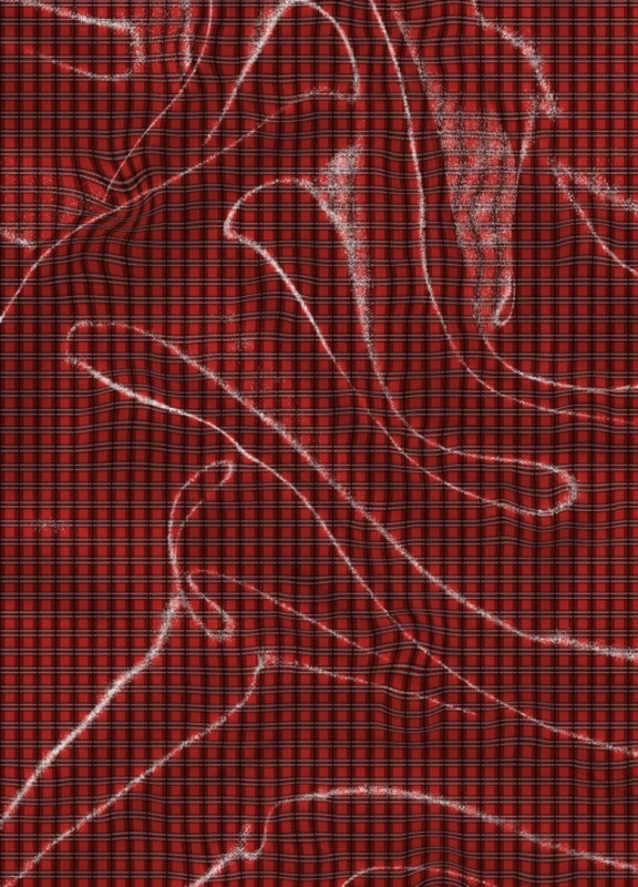Tecido Cetim Estampa Digital  Xadrez Vermelho Preto e Branco 1,40m de Largura