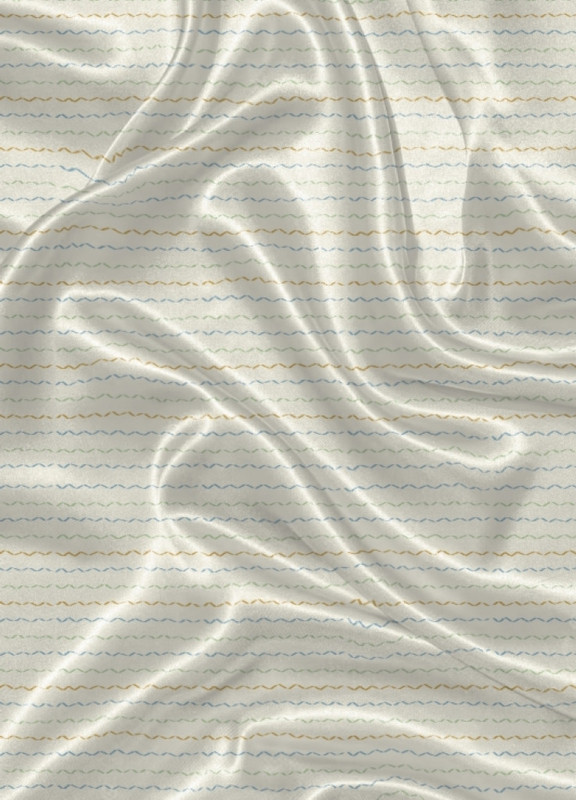 Tecido Cetim Estampa Digital Fitas Coloridas 1,40m de Largura