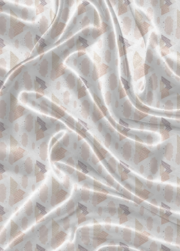 Tecido Cetim Estampa Digital Montanhas e Nuvens Fundo Branco 1,40m de Largura