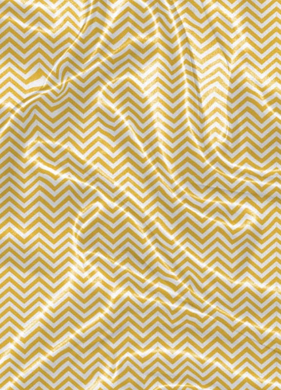 Tecido Cetim Estampa Digital Chevron Amarelo 1,40m de Largura