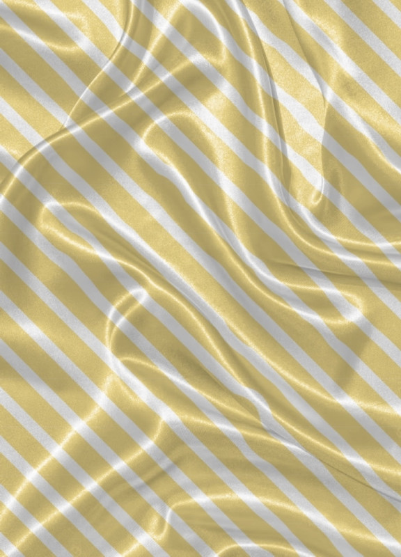 Tecido Cetim Estampa Digital Linha Branco e Amarelo 1,40m de Largura